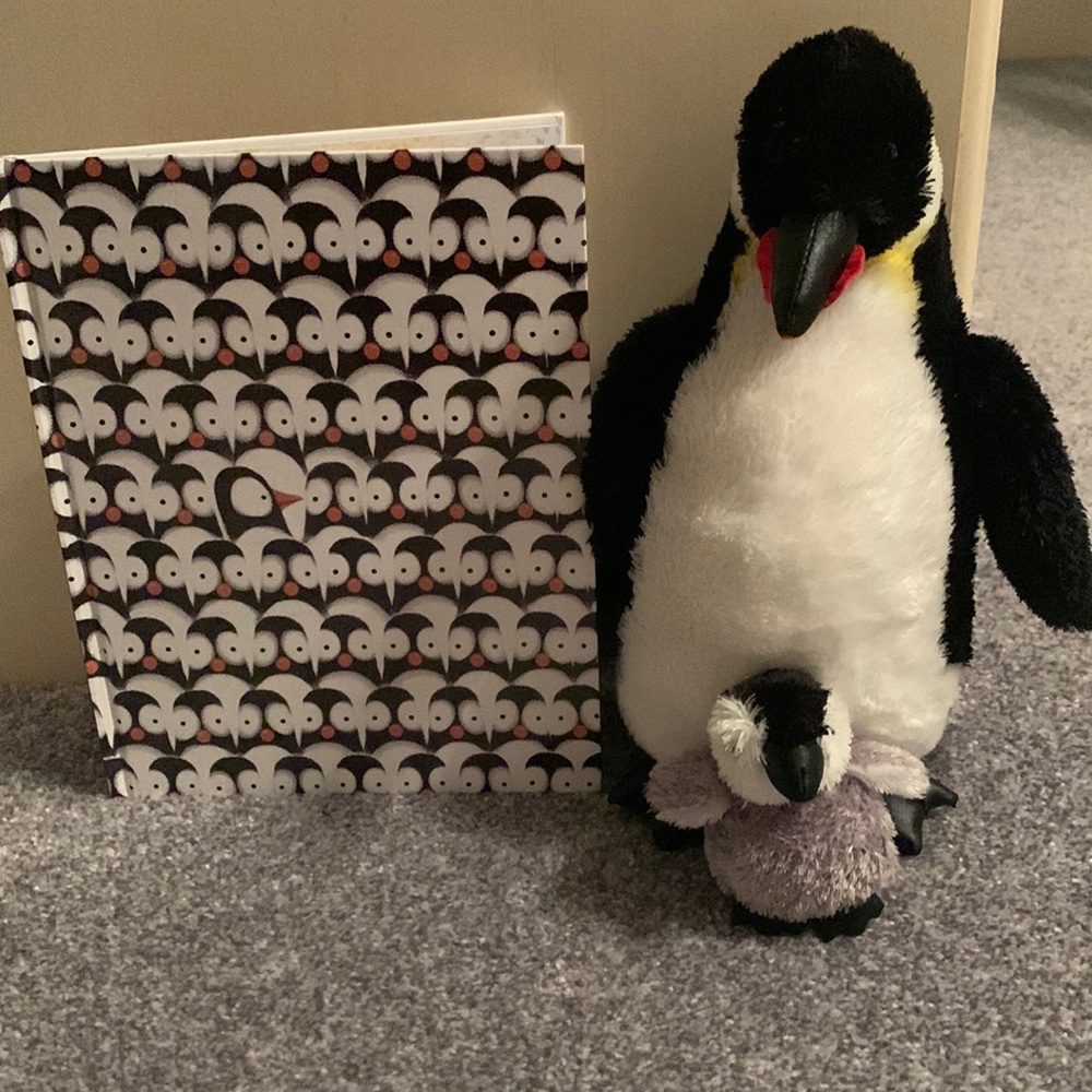 Penguin Problems book with stuffed animal